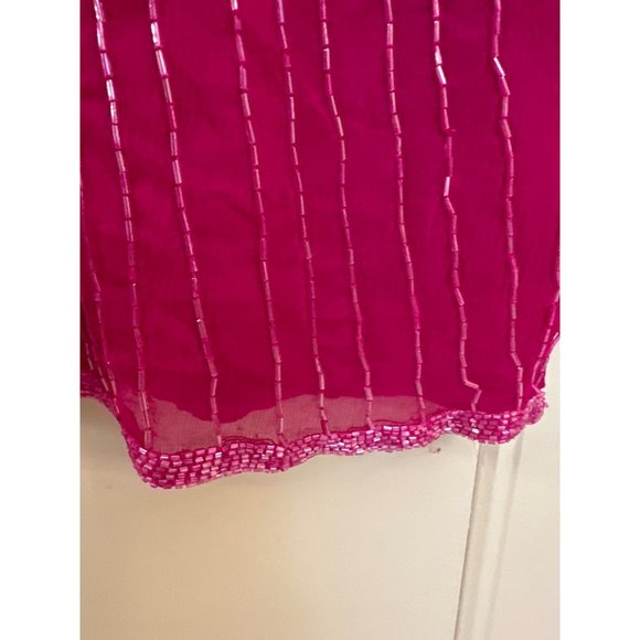 Vintage Carina Pink Silk Hand-Beaded Dress XL See Measurements Glam Hollywood - Picture 10 of 16